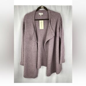 Questions? Open Cardigan Sweater Soft Fuzzy Dusty Lilac Woman Large